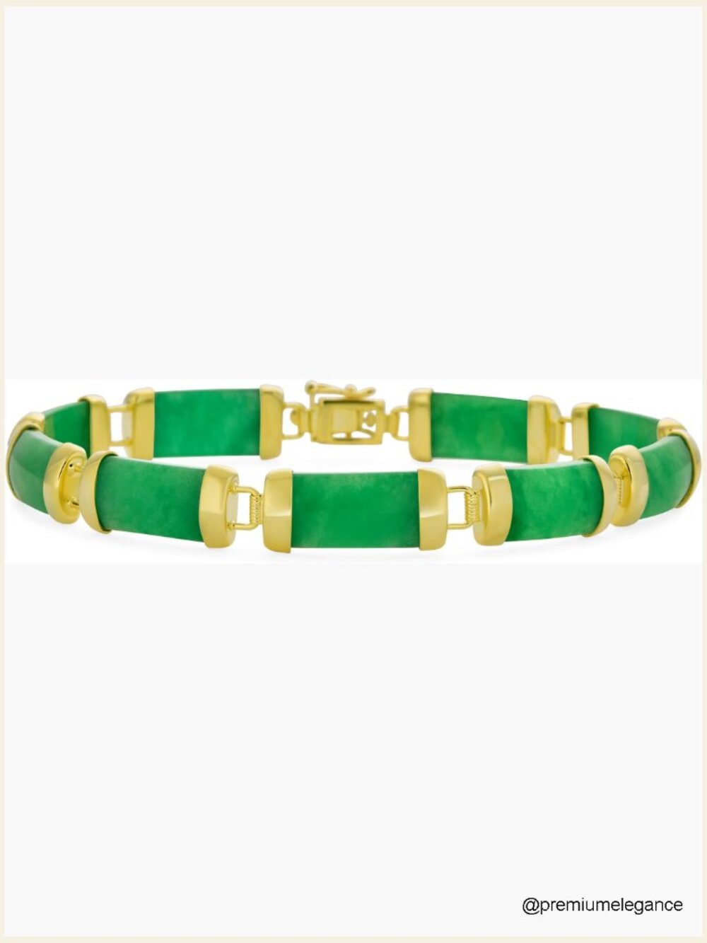 Genuine Onyx & Jade Strand Bracelet Gold Plated 7.5 Inch